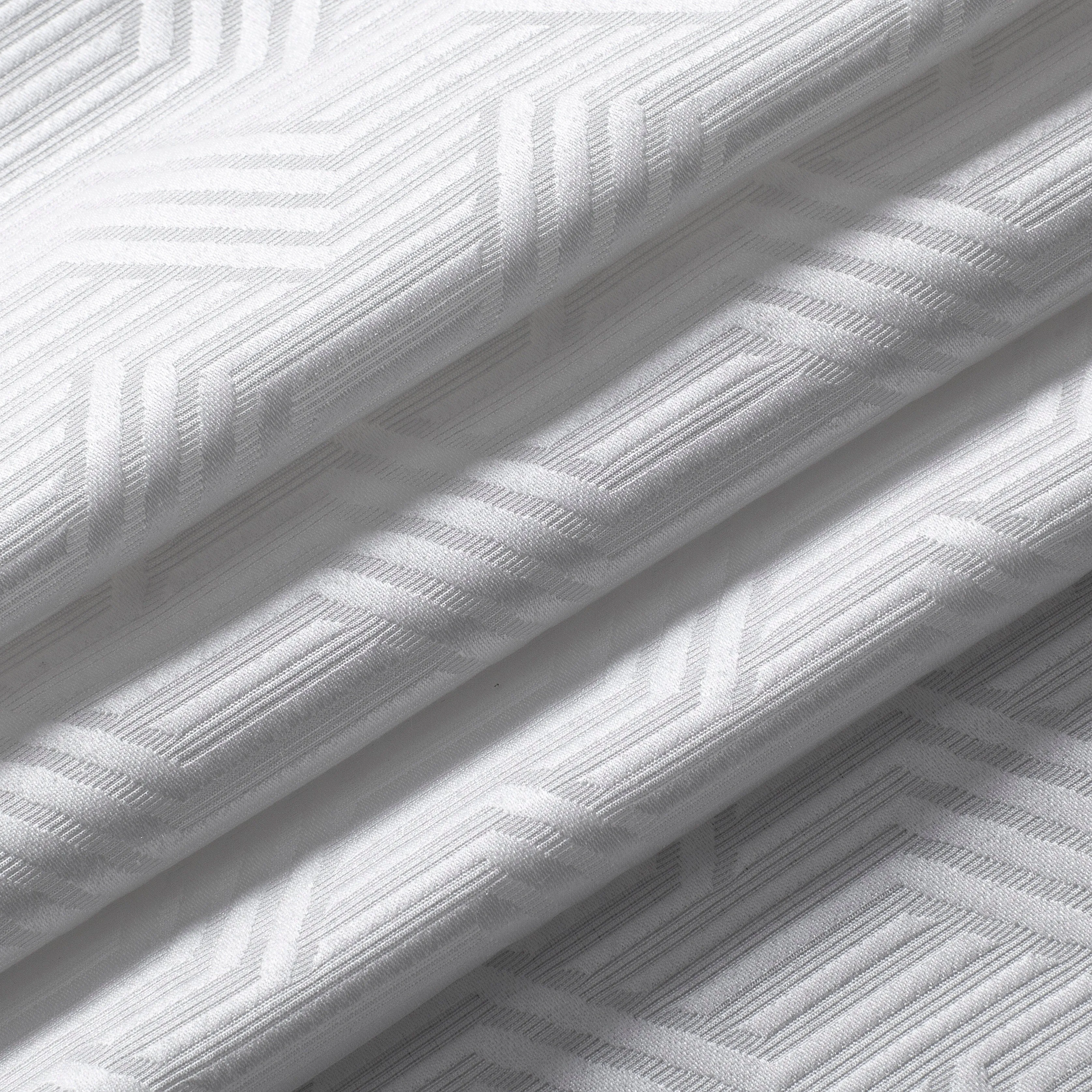 Dainty Home Monte Carlo 3D Embossed Textured Cotton Feel Geometric Designed Fabric Shower Curtain