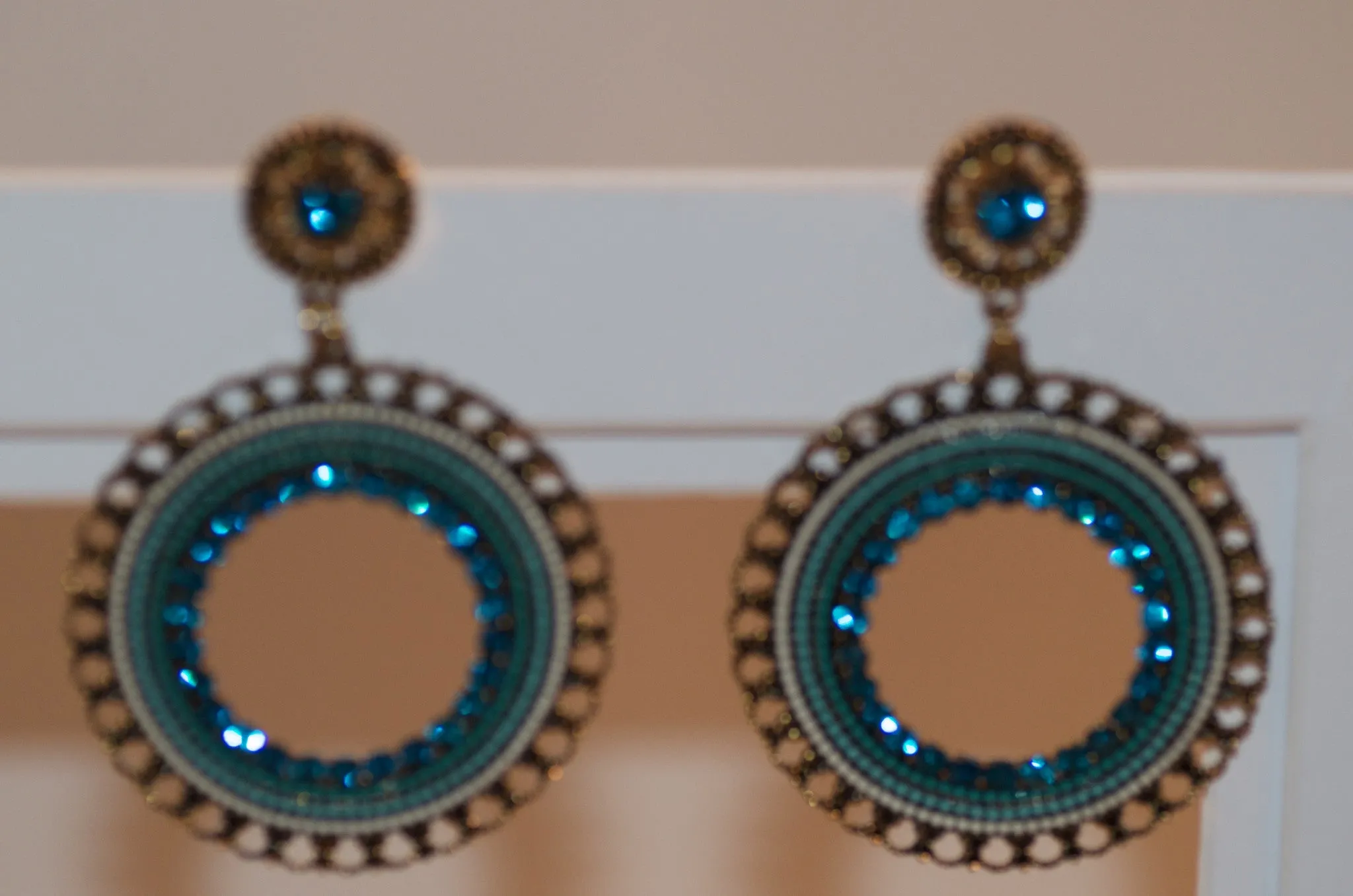 Dark Teal Hoop Earring
