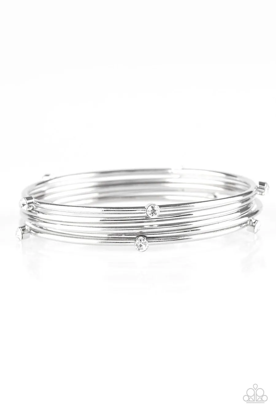 Delicate Decadence White Bracelets Paparazzi