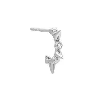 Diamond Bezel Spike Hoop Earring 14K