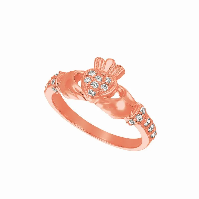 DIAMOND CROWN HEART RING 14K GOLD (0.25 CTW)