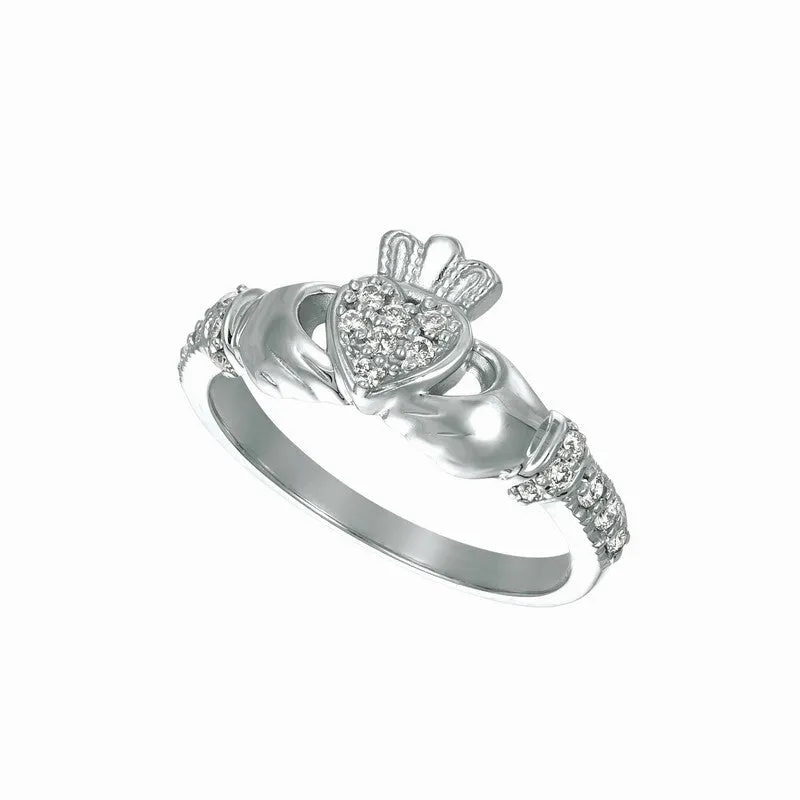 DIAMOND CROWN HEART RING 14K GOLD (0.25 CTW)