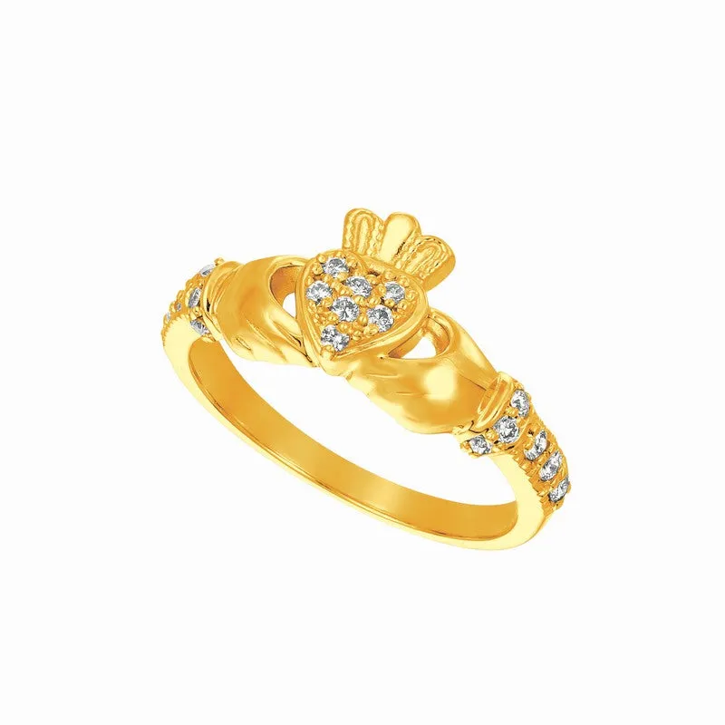 DIAMOND CROWN HEART RING 14K GOLD (0.25 CTW)