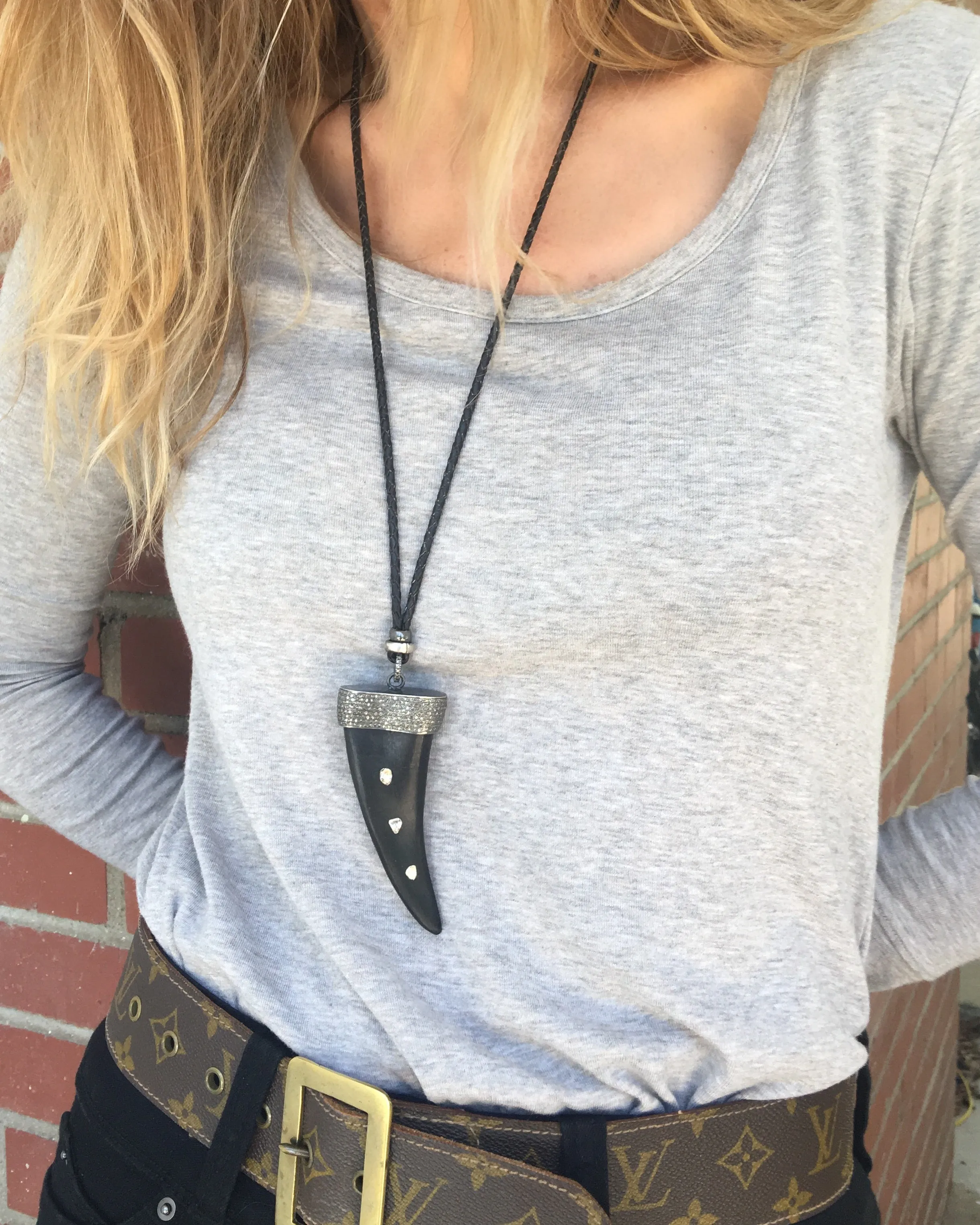 Diamond Horn Necklace