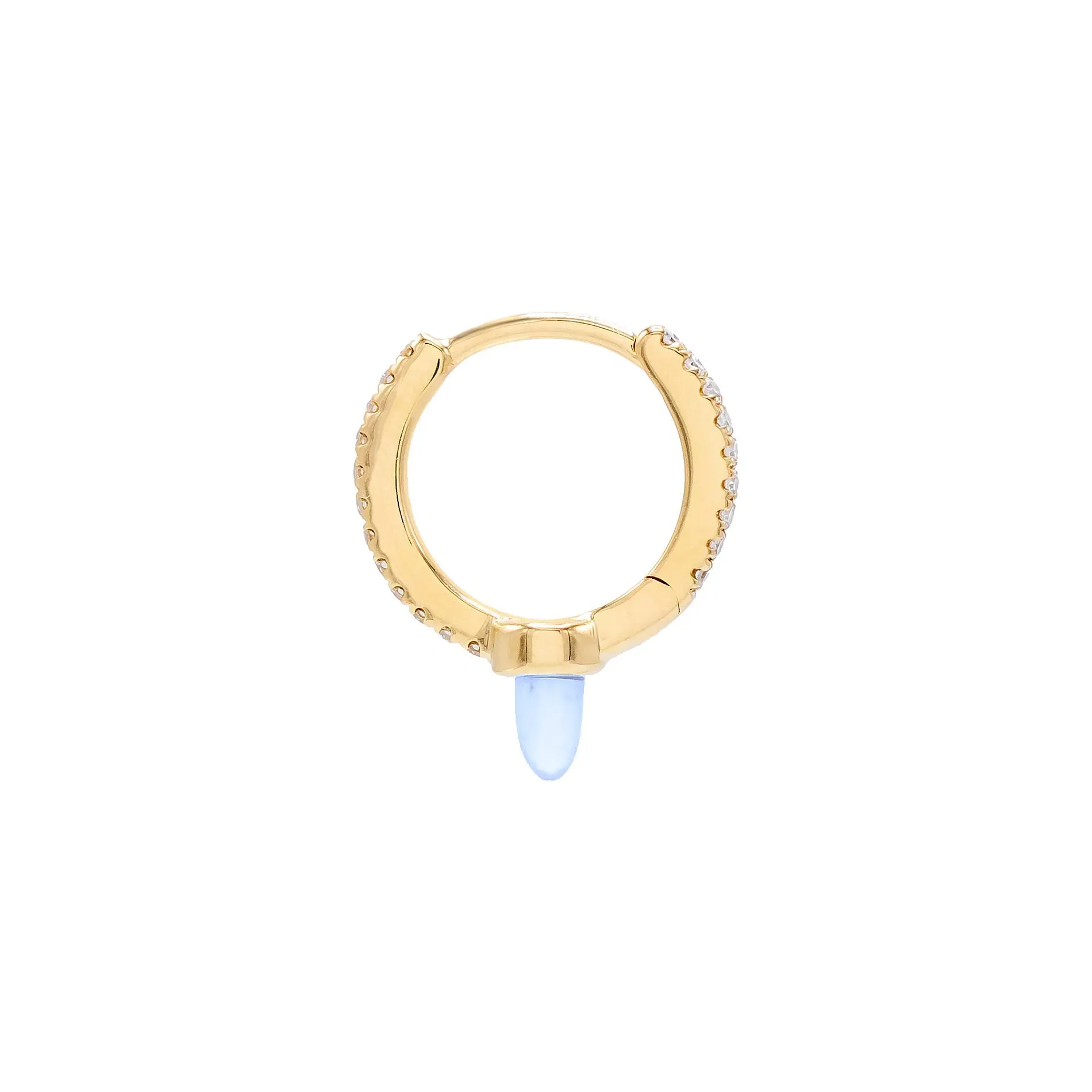 Diamond Opal Spike Huggie Earring 14K