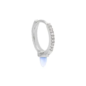 Diamond Opal Spike Huggie Earring 14K