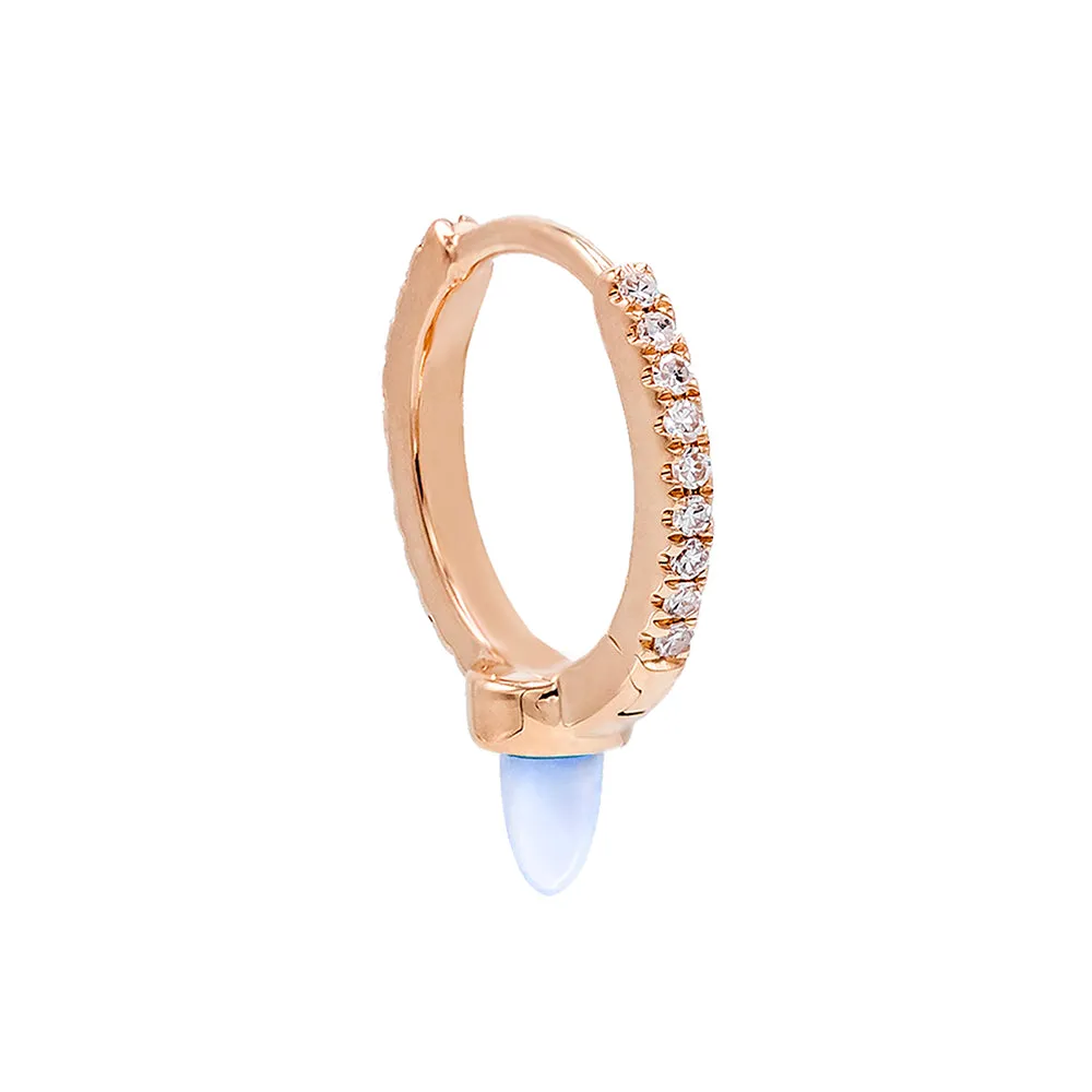 Diamond Opal Spike Huggie Earring 14K