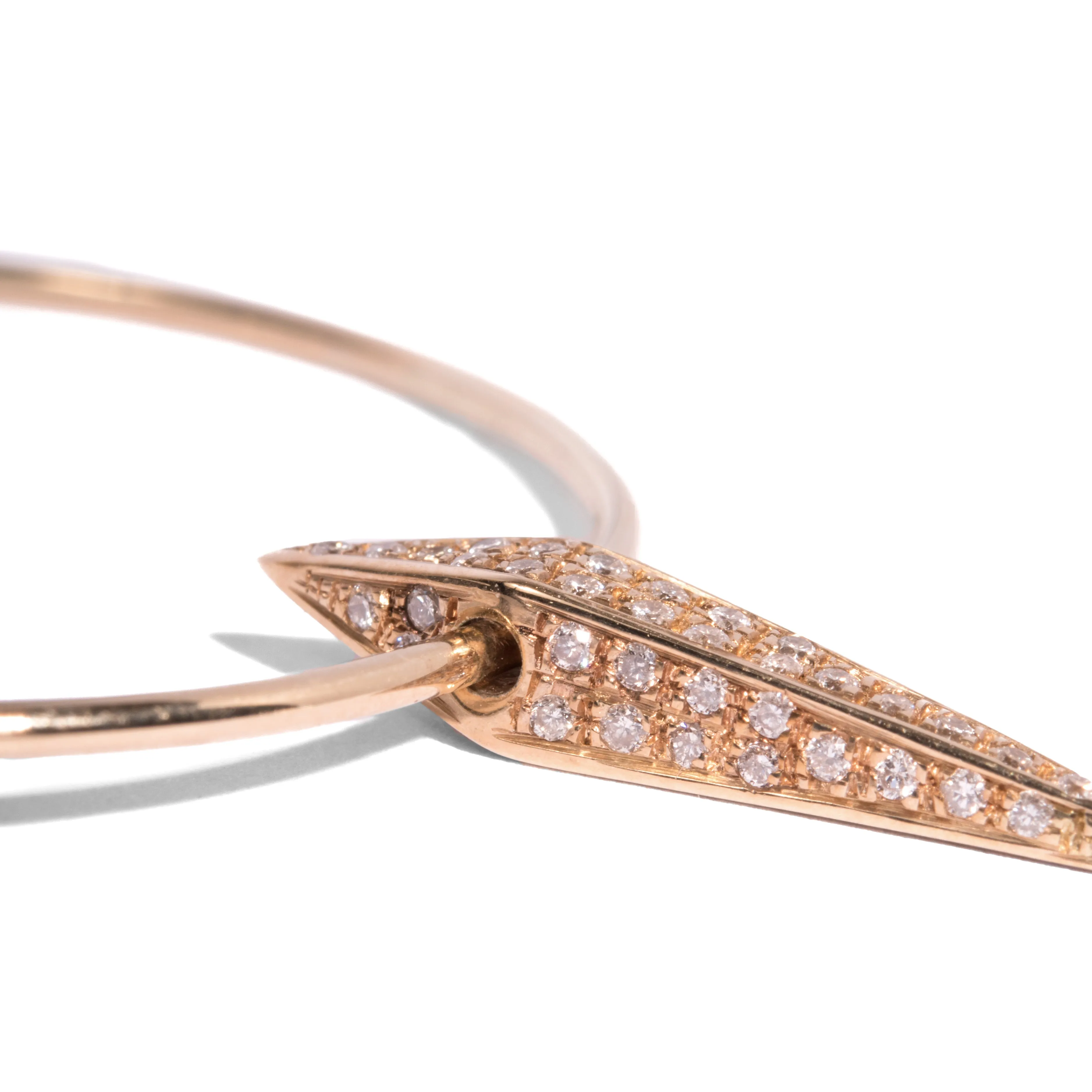 Diamond-Pave Pyramid Charm Hoop