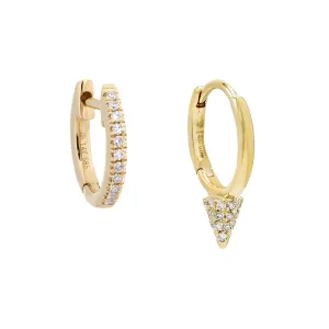 Diamond Point Huggie Earring Combo Set 14K