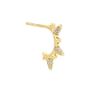 Diamond Spike Hoop Earring 14K