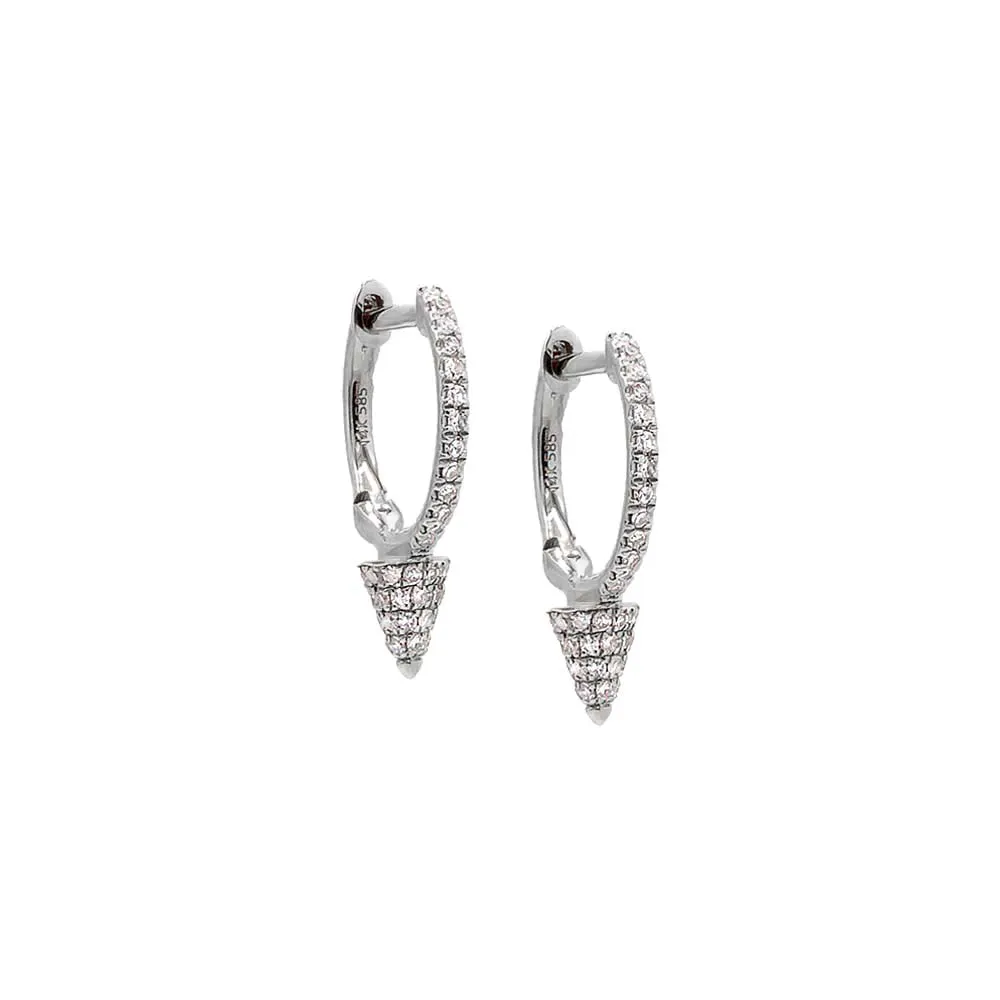 Diamond Spike Huggie Earring 14K
