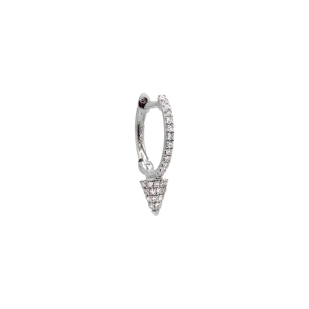 Diamond Spike Huggie Earring 14K