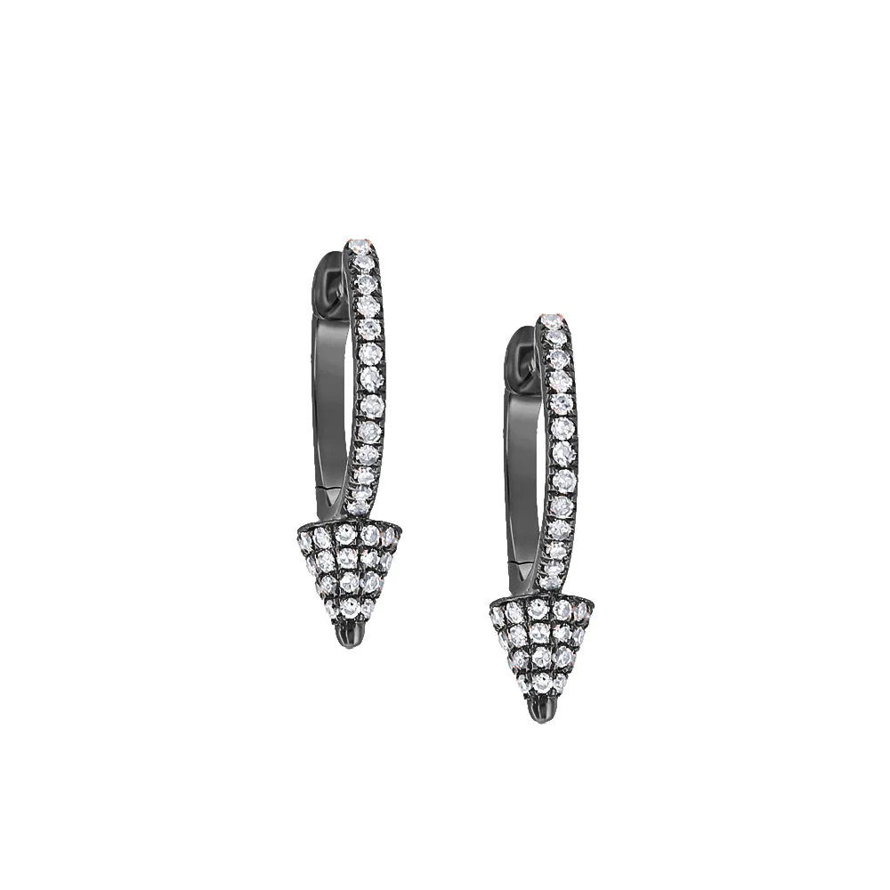 Diamond Spike Huggie Earrings