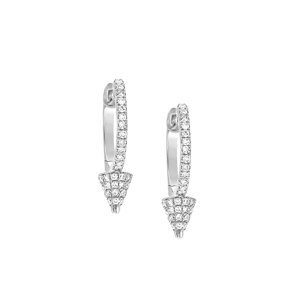 Diamond Spike Huggie Earrings