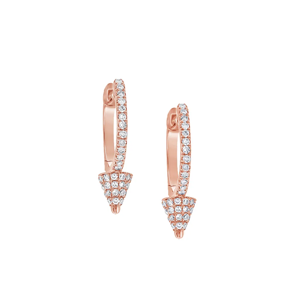 Diamond Spike Huggie Earrings
