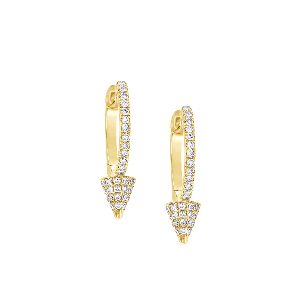 Diamond Spike Huggie Earrings