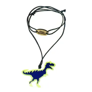 Dinosaur Navy Neon Yellow Necklace