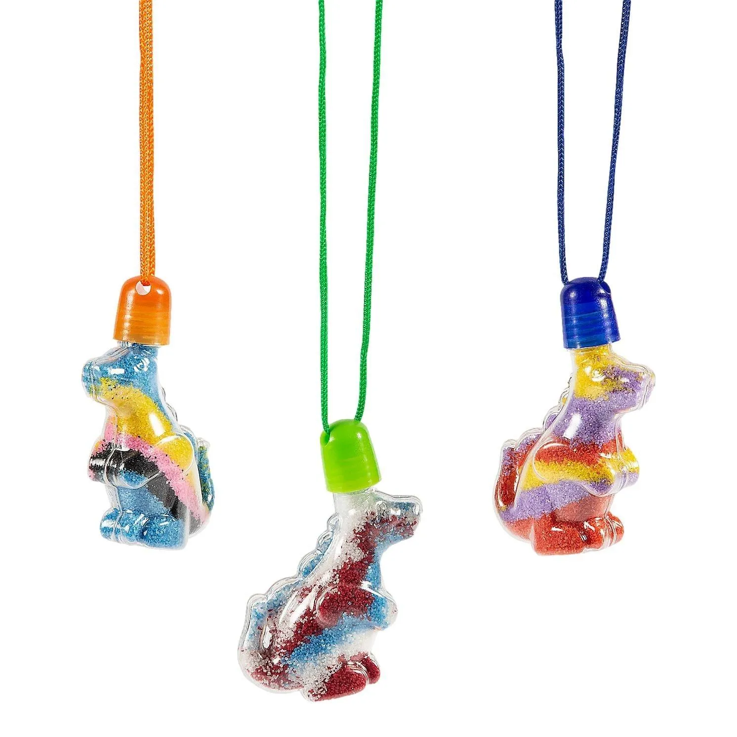 Dinosaur Sand Art Necklaces (12 Pack)