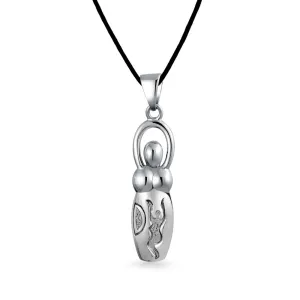Divine Venus Of Willendorf Fertility Goddess Pendant Necklace 16 Inch Silk Cord