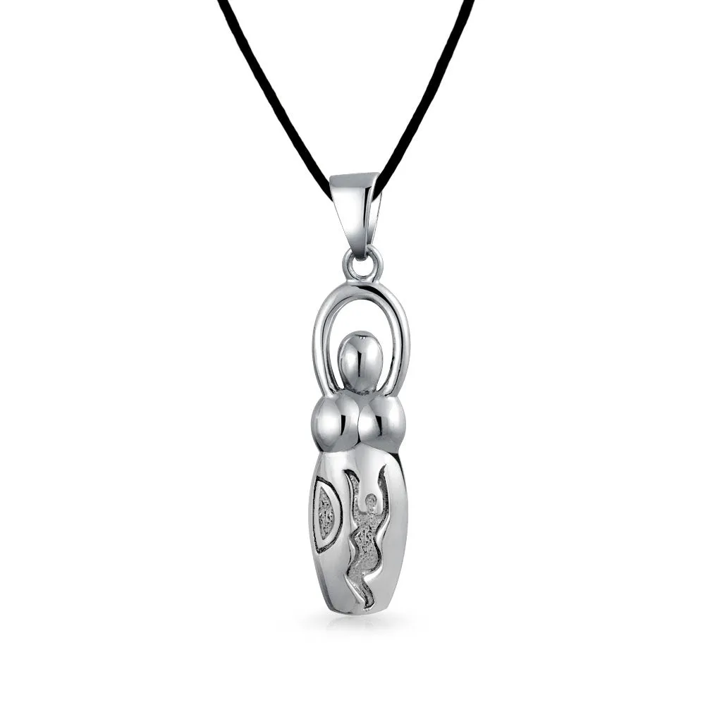 Divine Venus Of Willendorf Fertility Goddess Pendant Necklace 16 Inch Silk Cord