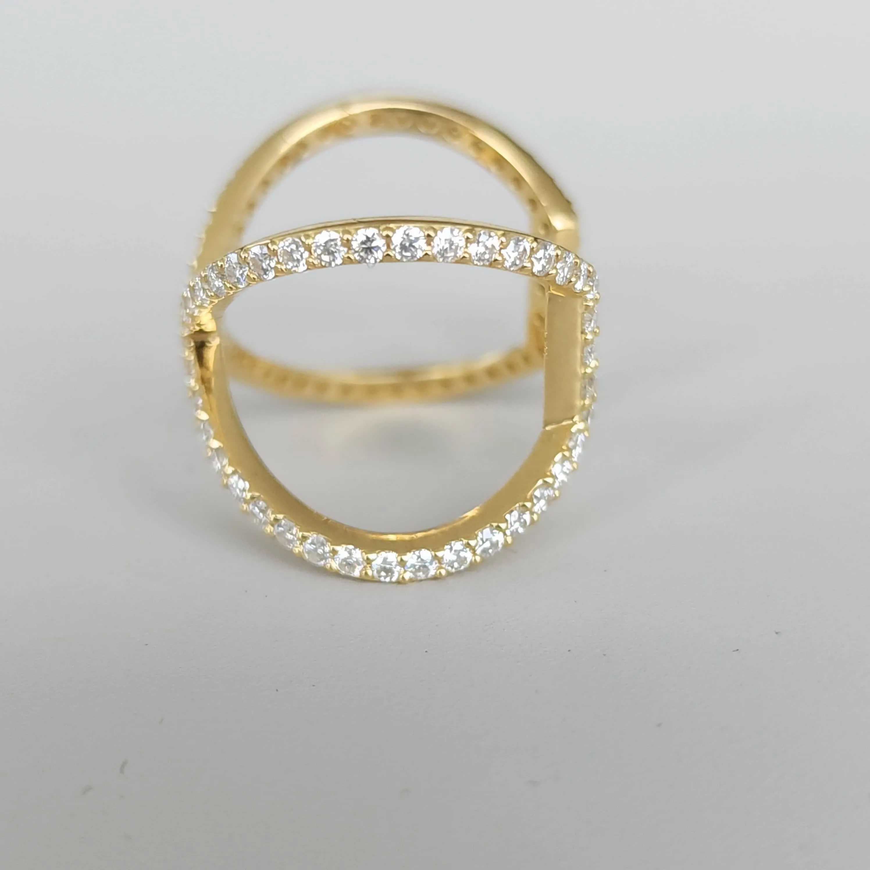 Doppio Fascino - 18K Gold Lab Grown Diamonds Pave Statement Ring
