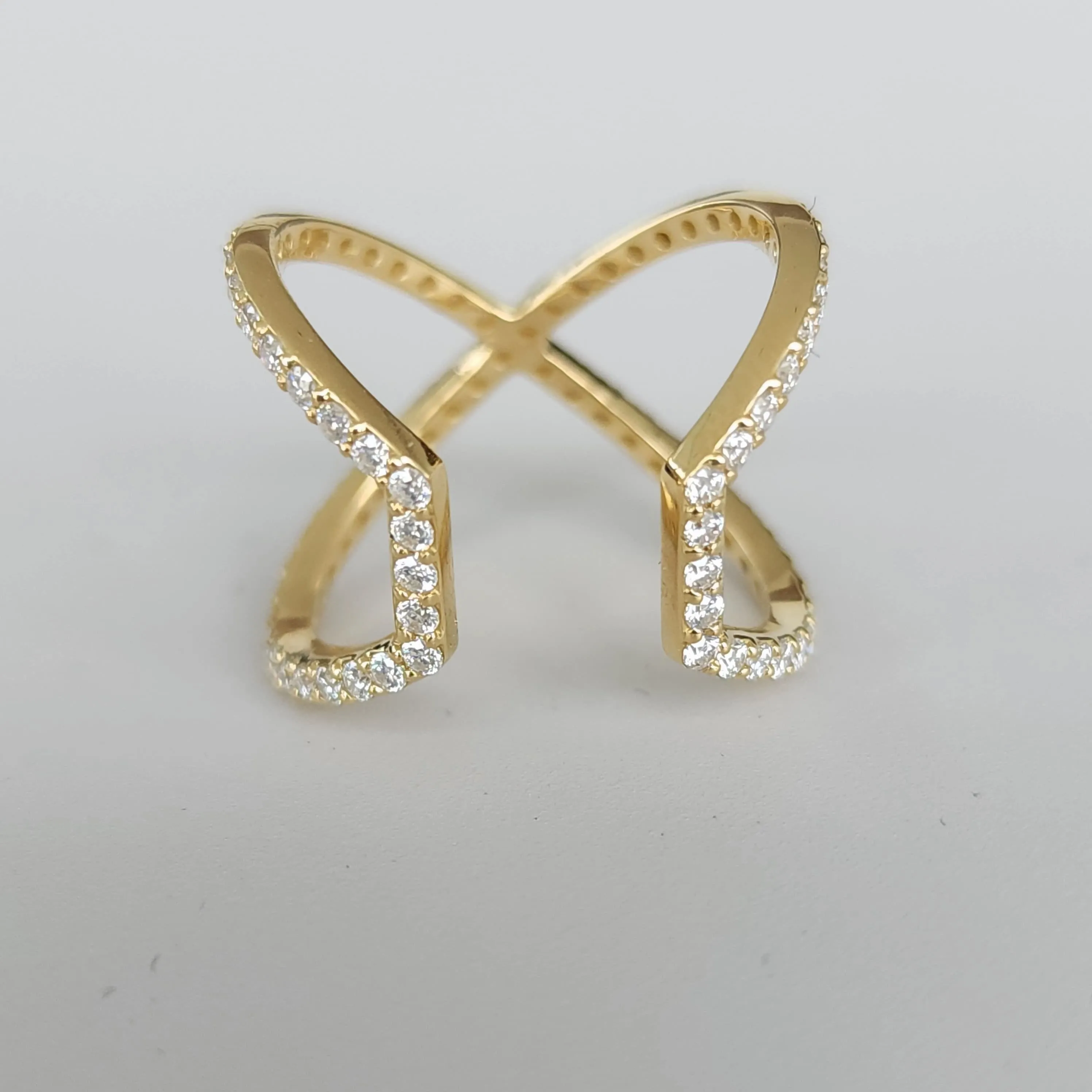 Doppio Fascino - 18K Gold Lab Grown Diamonds Pave Statement Ring
