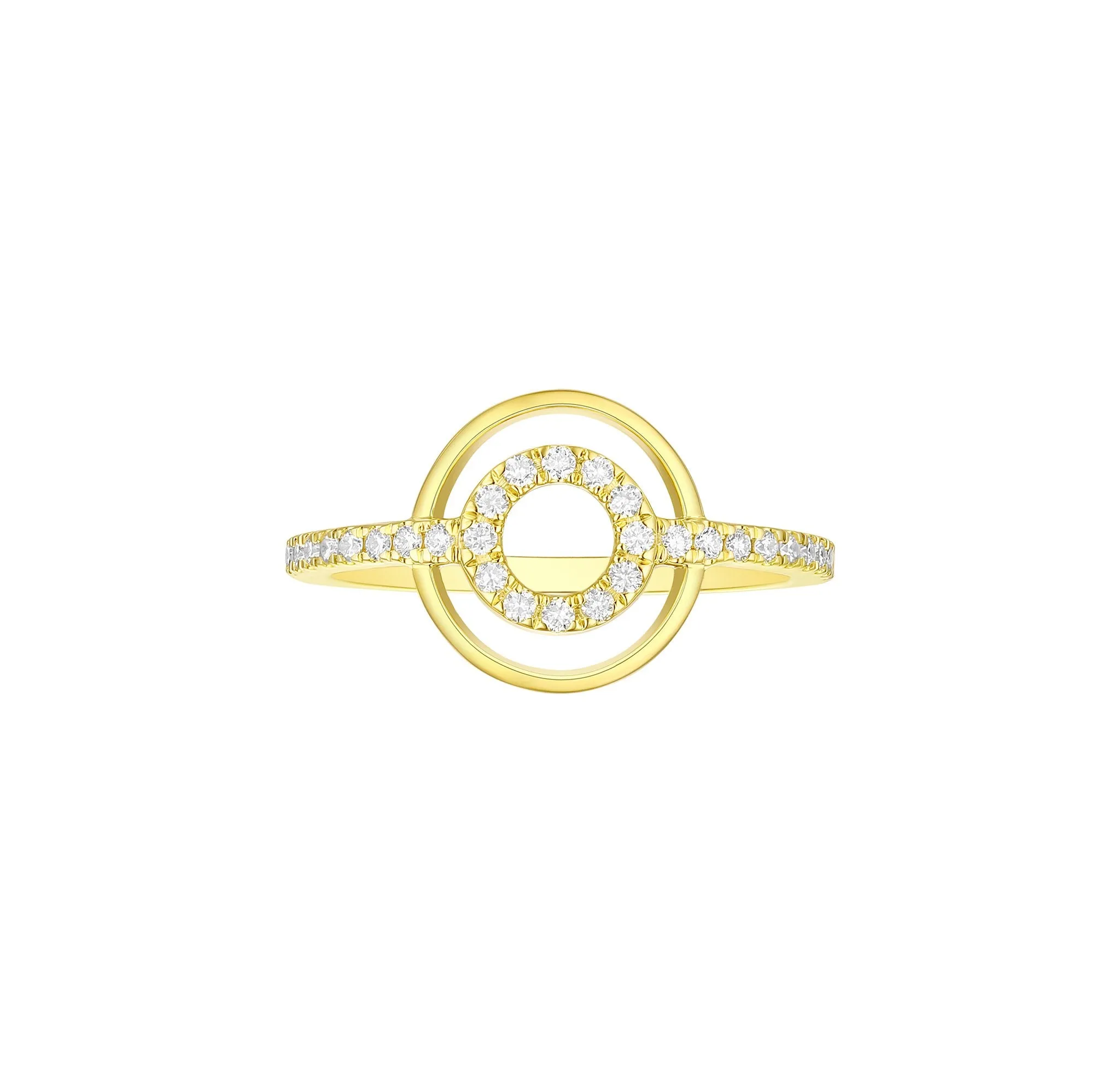 Double Circle 0.23ctw Lab Grown Diamond Ring <br> R-00729WHT