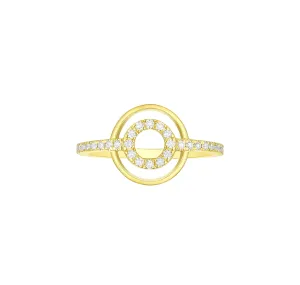 Double Circle 0.23ctw Lab Grown Diamond Ring <br> R-00729WHT