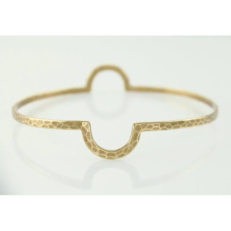 Double Semi-Circle Notch Bangle Bracelet
