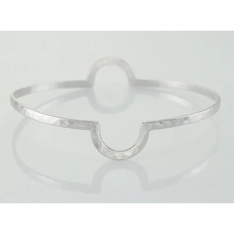 Double Semi-Circle Notch Bangle Bracelet