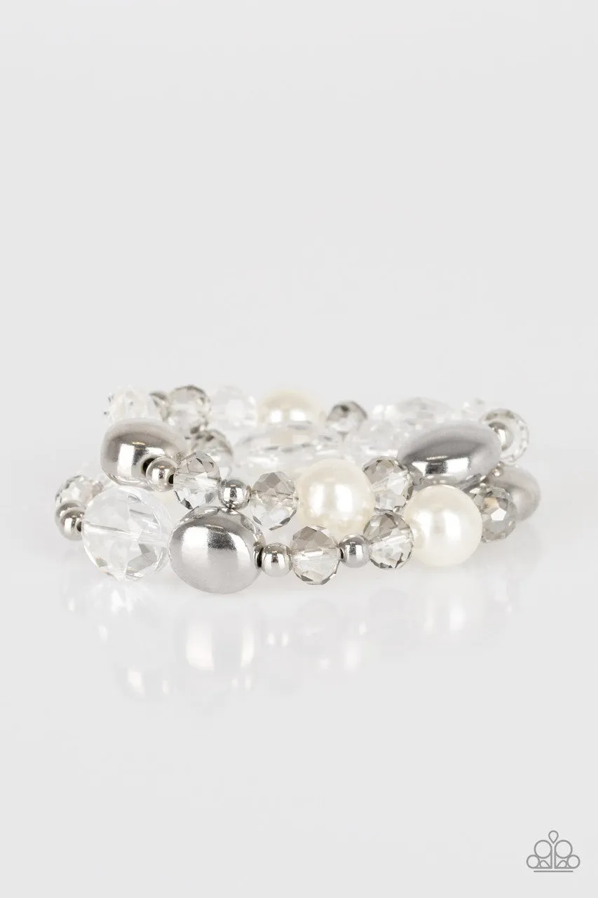 Downtown Dazzle White Paparazzi Bracelet