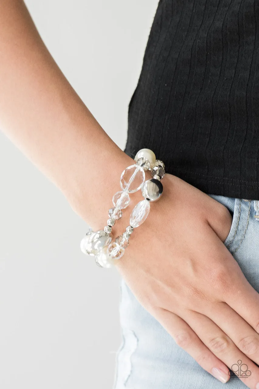 Downtown Dazzle White Paparazzi Bracelet