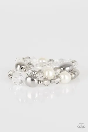 Downtown Dazzle White Paparazzi Bracelet