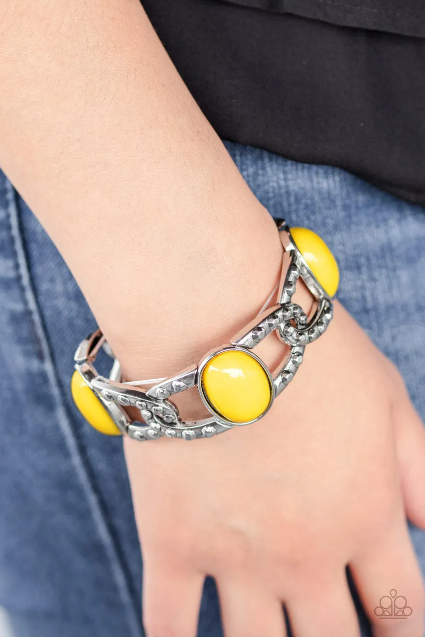 Dreamy Gleam Yellow Paparazzi Bracelet