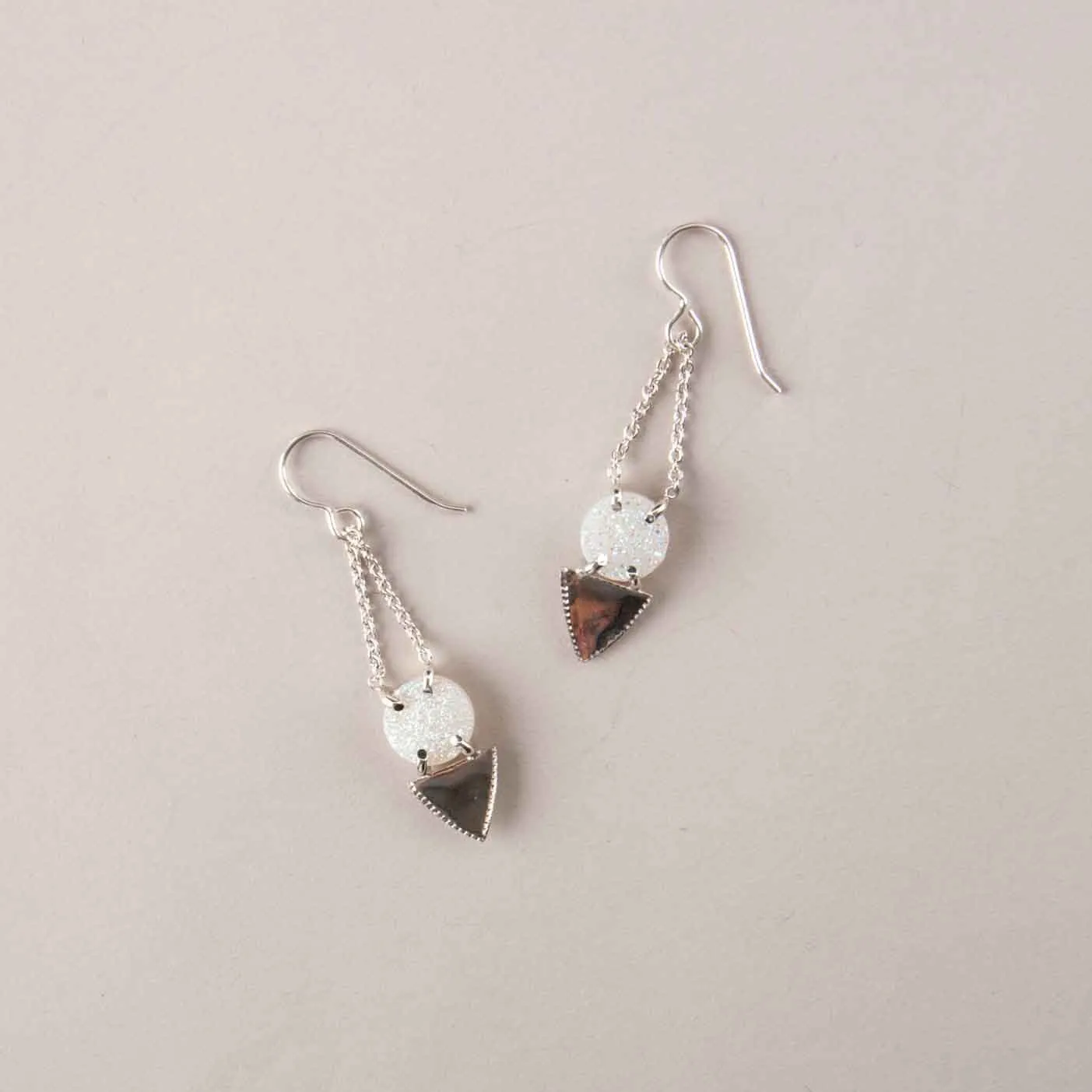 DRUZY SPIKE CHAIN DROP EARRINGS