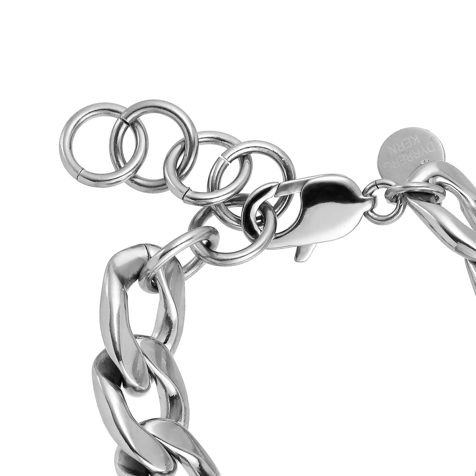 Dyrberg Kern Jazz Silver Chunky Curb Chain Bracelet