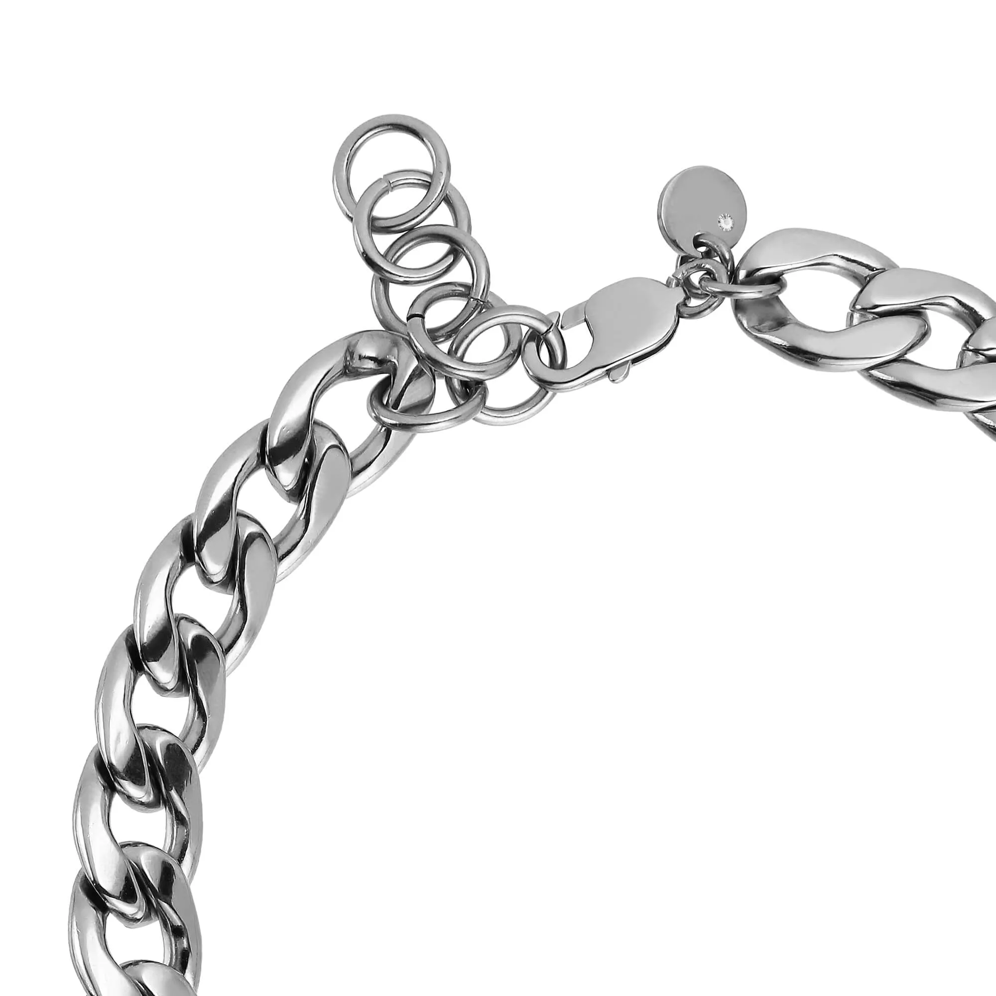 Dyrberg Kern Jazz Silver Chunky Curb Chain Necklace