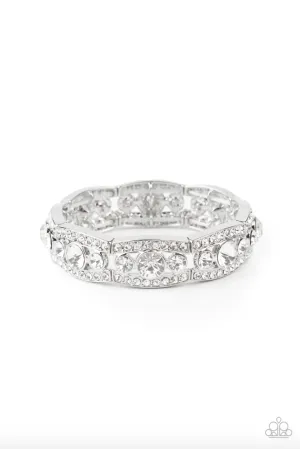 Easy on the ICE White Rhinestone Paparazzi Stretchy Bracelet