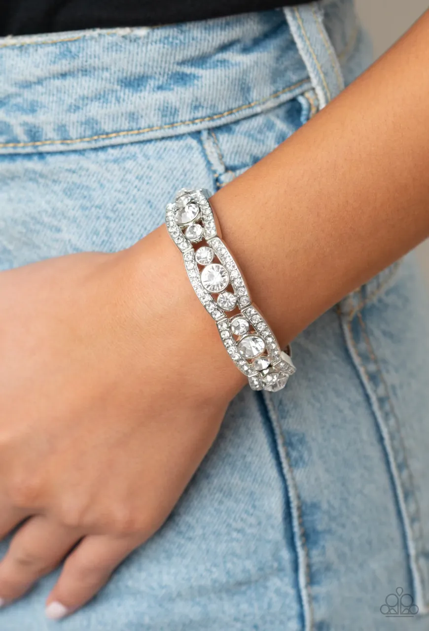 Easy on the ICE White Rhinestone Paparazzi Stretchy Bracelet