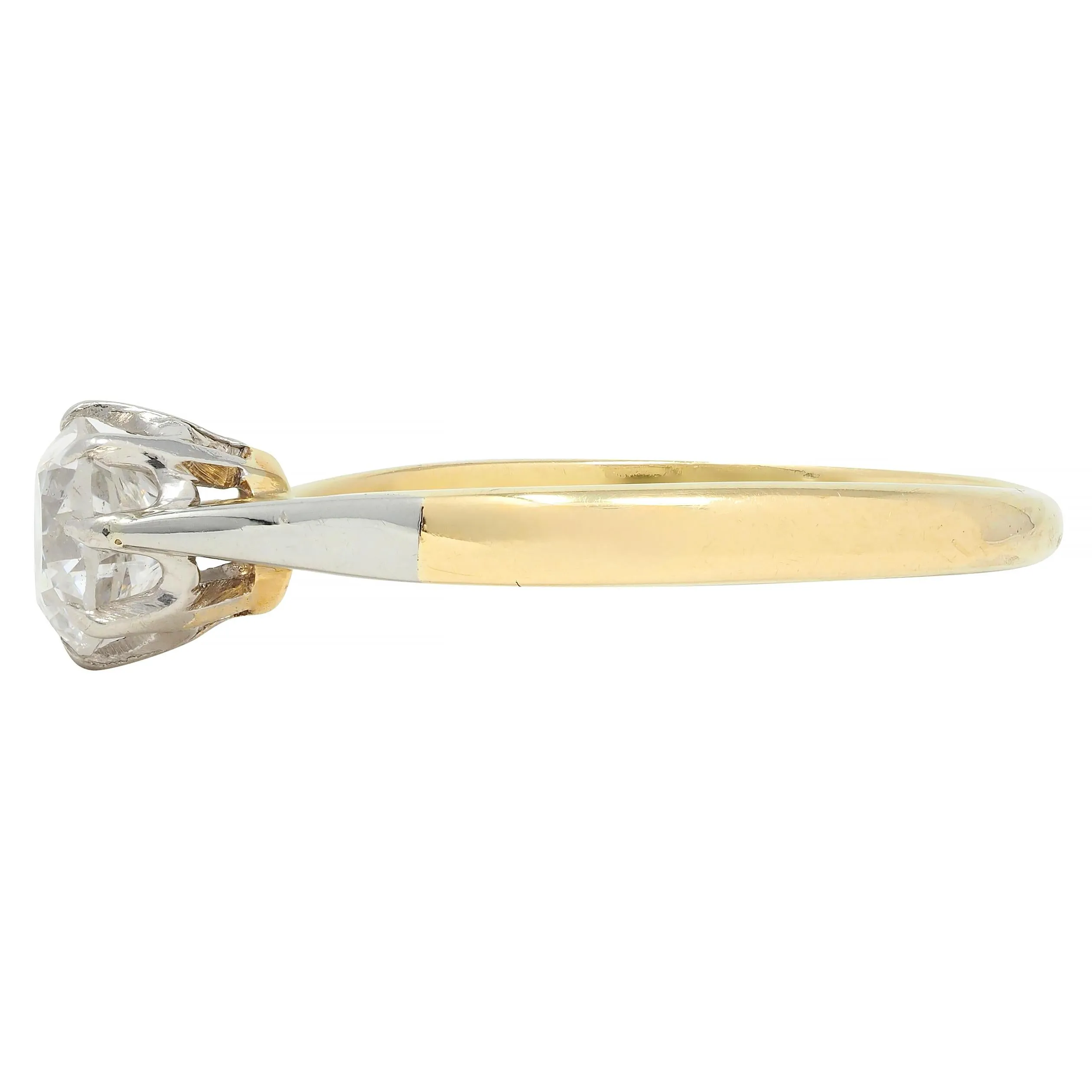 Edwardian 0.55 CTW Old European Cut Diamond Platinum 18 Karat Antique Ring