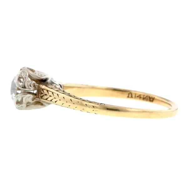 Edwardian Solitaire Engagement Ring, Old Euro 0.78ct