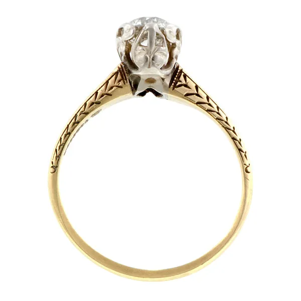 Edwardian Solitaire Engagement Ring, Old Euro 0.78ct