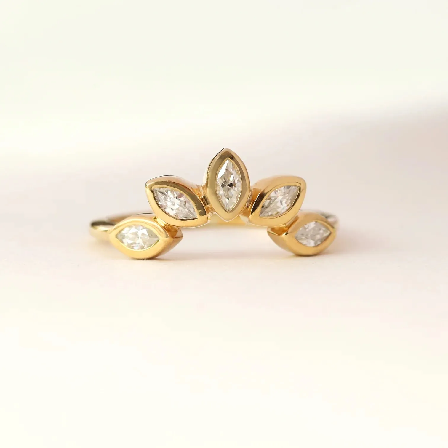 Eliza Stackable Marquise Moissanite Crown Ring