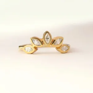 Eliza Stackable Marquise Moissanite Crown Ring