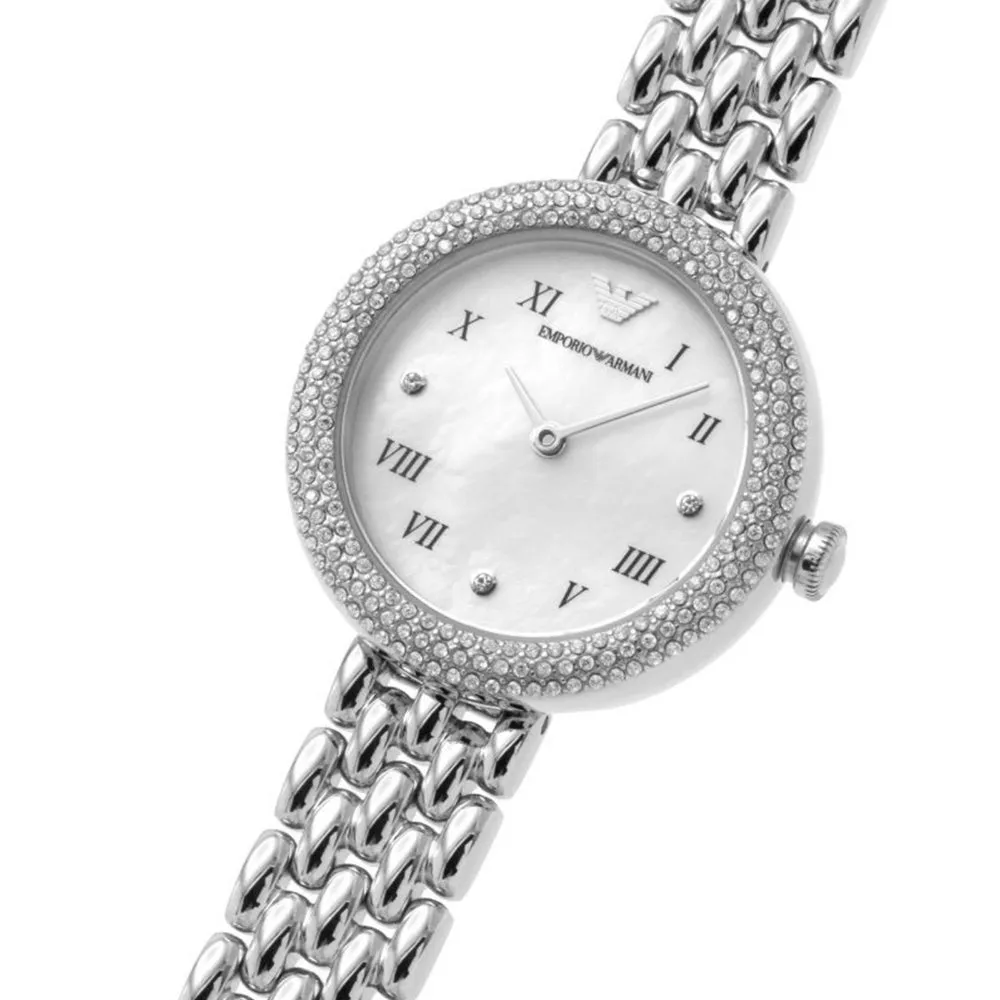 Emporio Armani Women's  Rosa Analog White Dial Watch