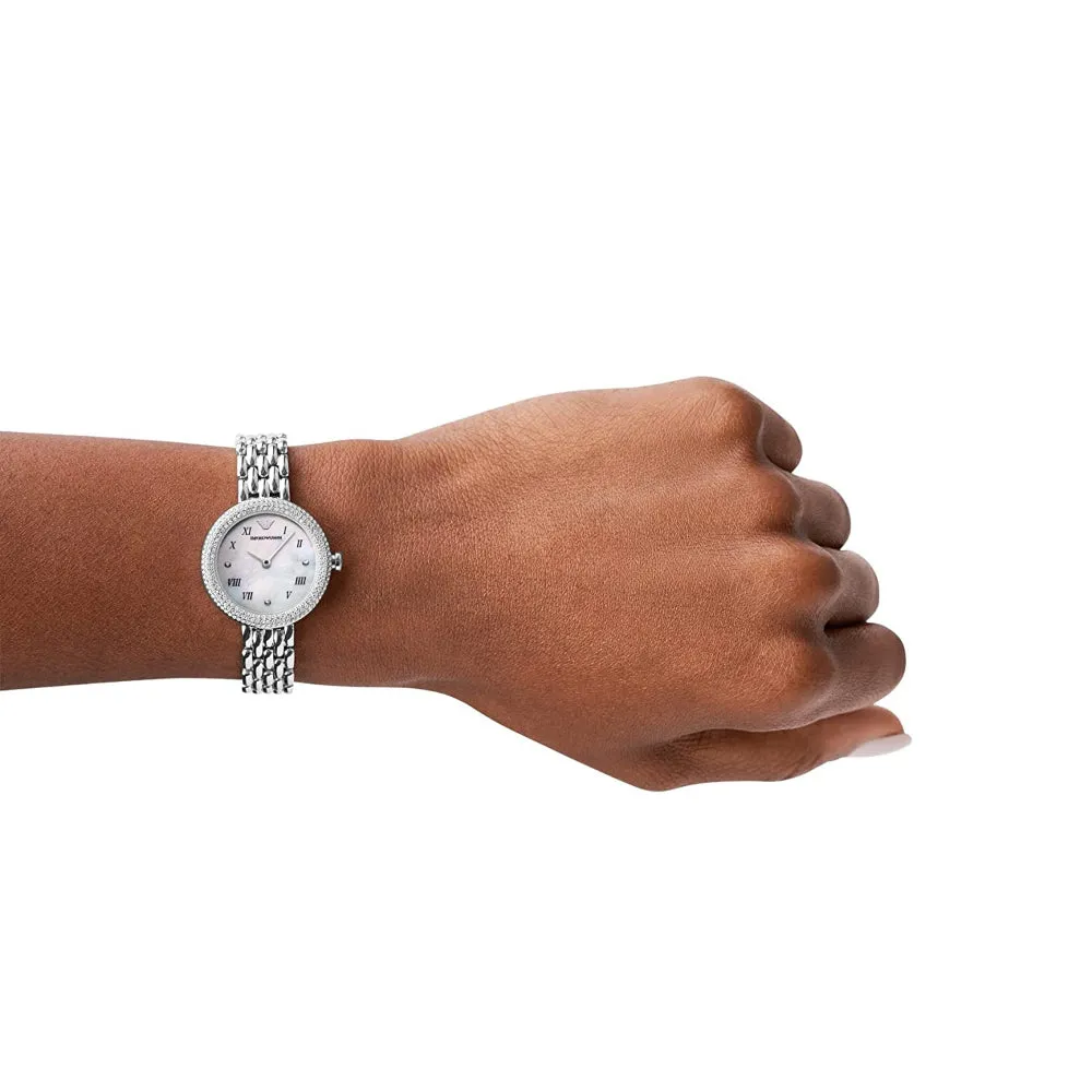 Emporio Armani Women's  Rosa Analog White Dial Watch