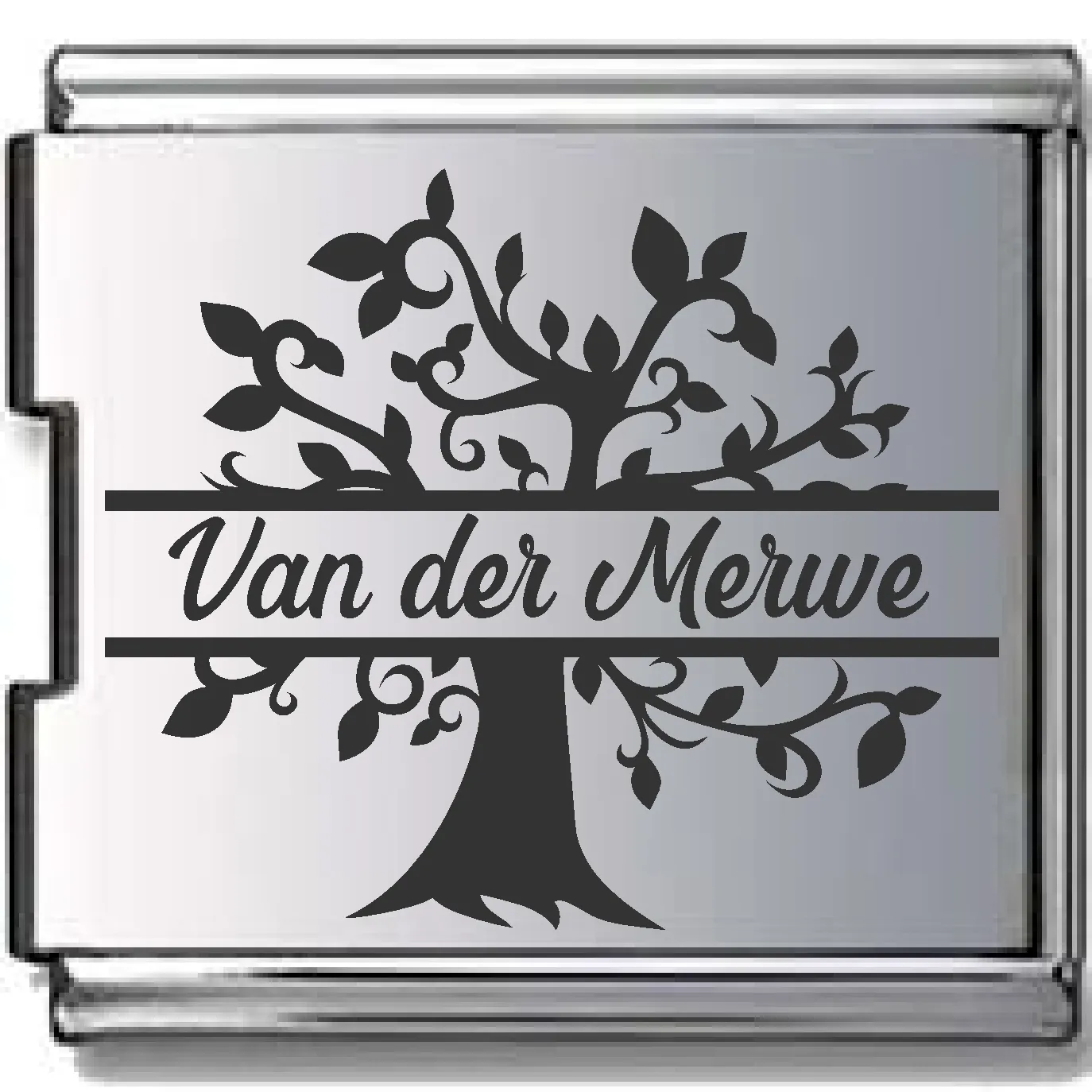 Engraved Family Tree Megalink Italian charm, joins 2x 9mm bracelets (Click to Personalize)