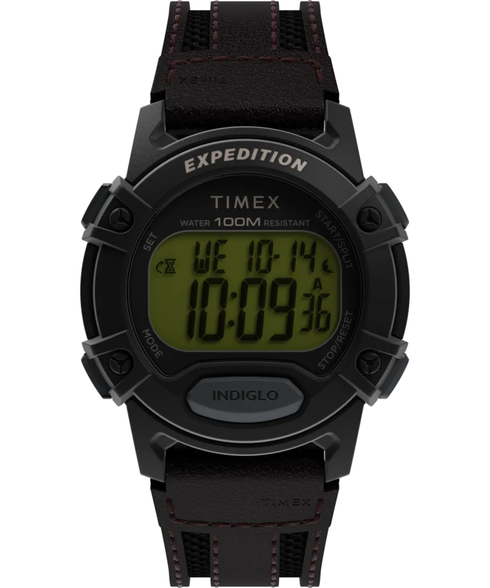 Expedition CAT5 41mm Leather and Fabric Strap Watch