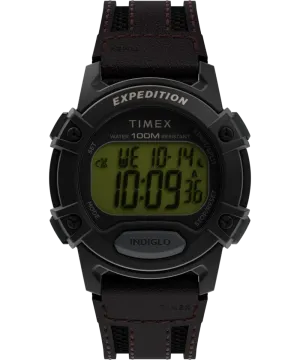 Expedition CAT5 41mm Leather and Fabric Strap Watch