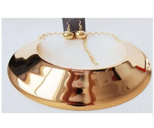 Fashion Jewelry Gold Chain Smooth Metal Choker Necklaces For Women Bijoux Collier Ras Du Cou Chunky Statement Necklace